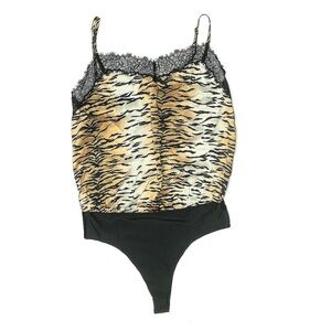 Cami NYC Sweetheart Silk-Blend Lace Camisole Bodysuit Thong Back Mob Wife Tiger
